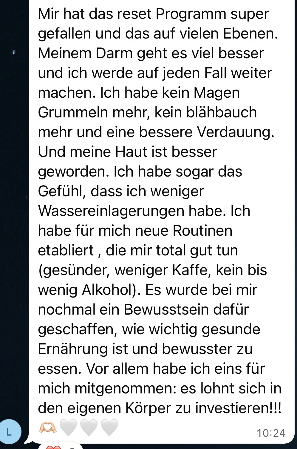 Kein Magengrummeln, kein Blähbauch, bessere Verdauung.