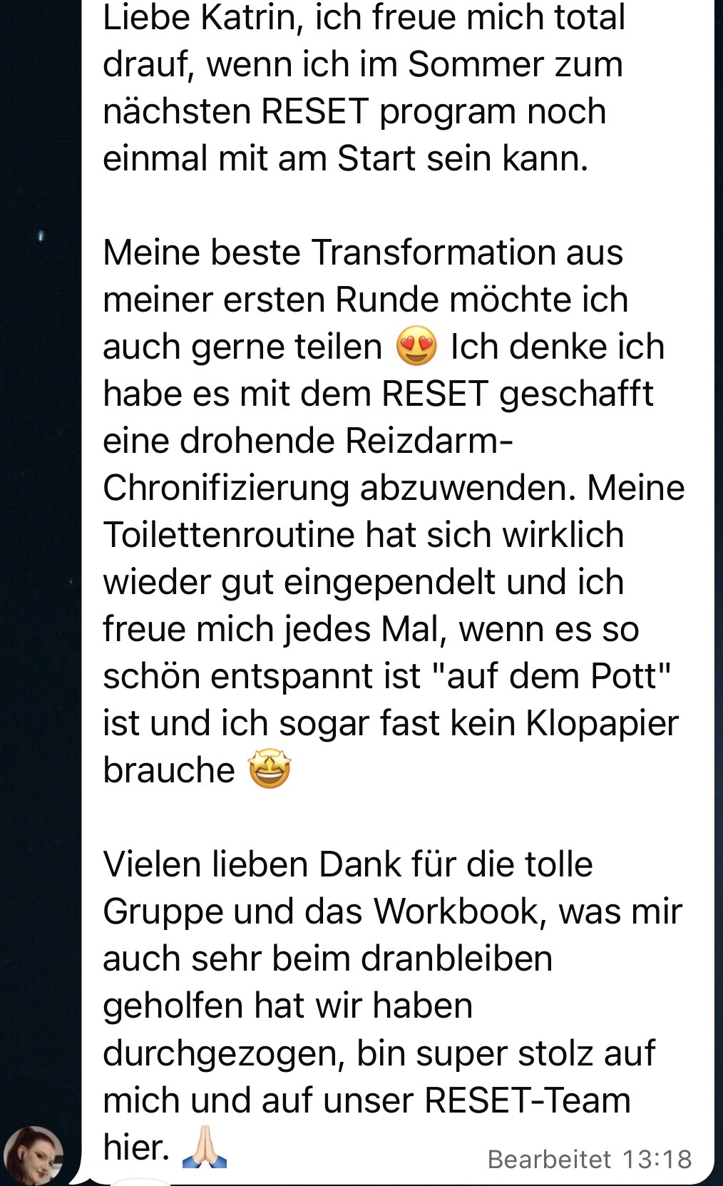 Drohende Reizdarm-Chronifizierung abgewendet.