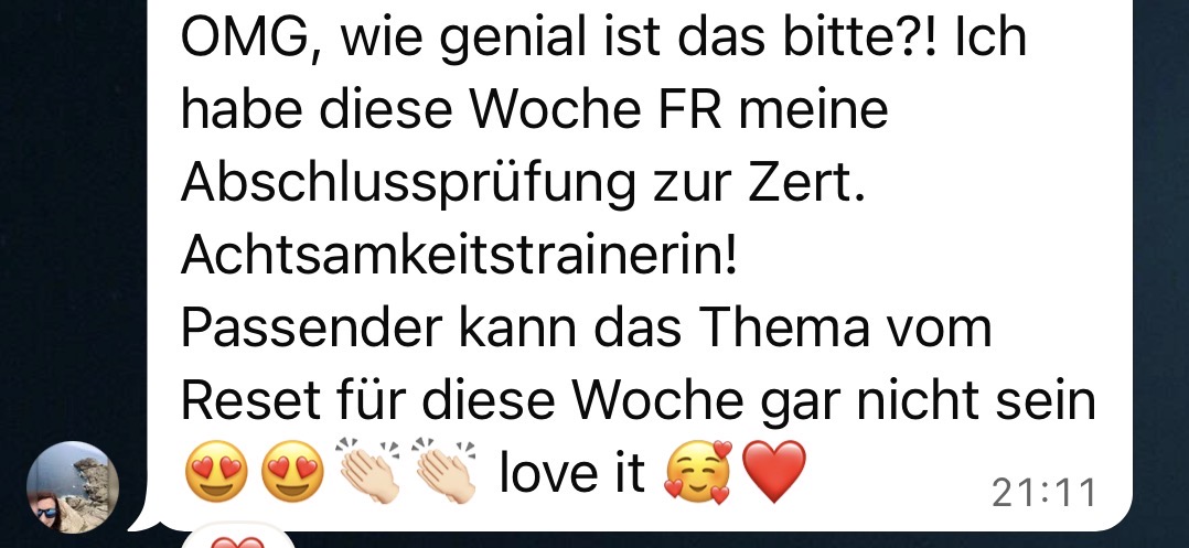 Passender kann das Thema vom Reset gar nicht sein.